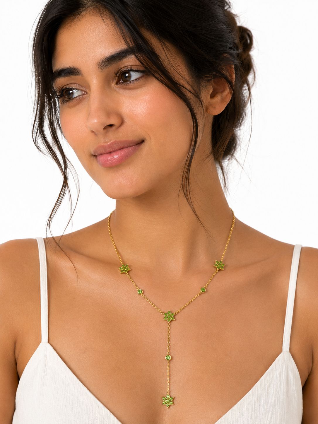 Emerald Bloom Y Necklace
