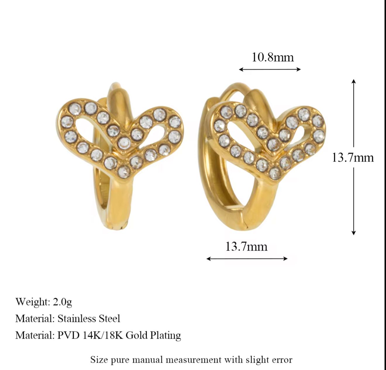 Heart hoop earrings