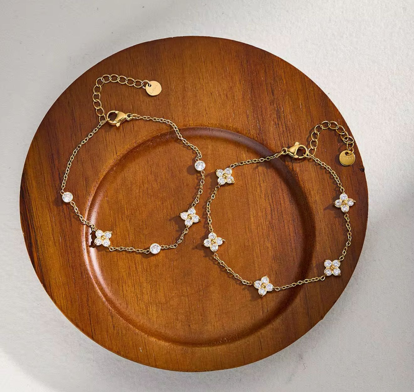 Flower stone chain bracelet