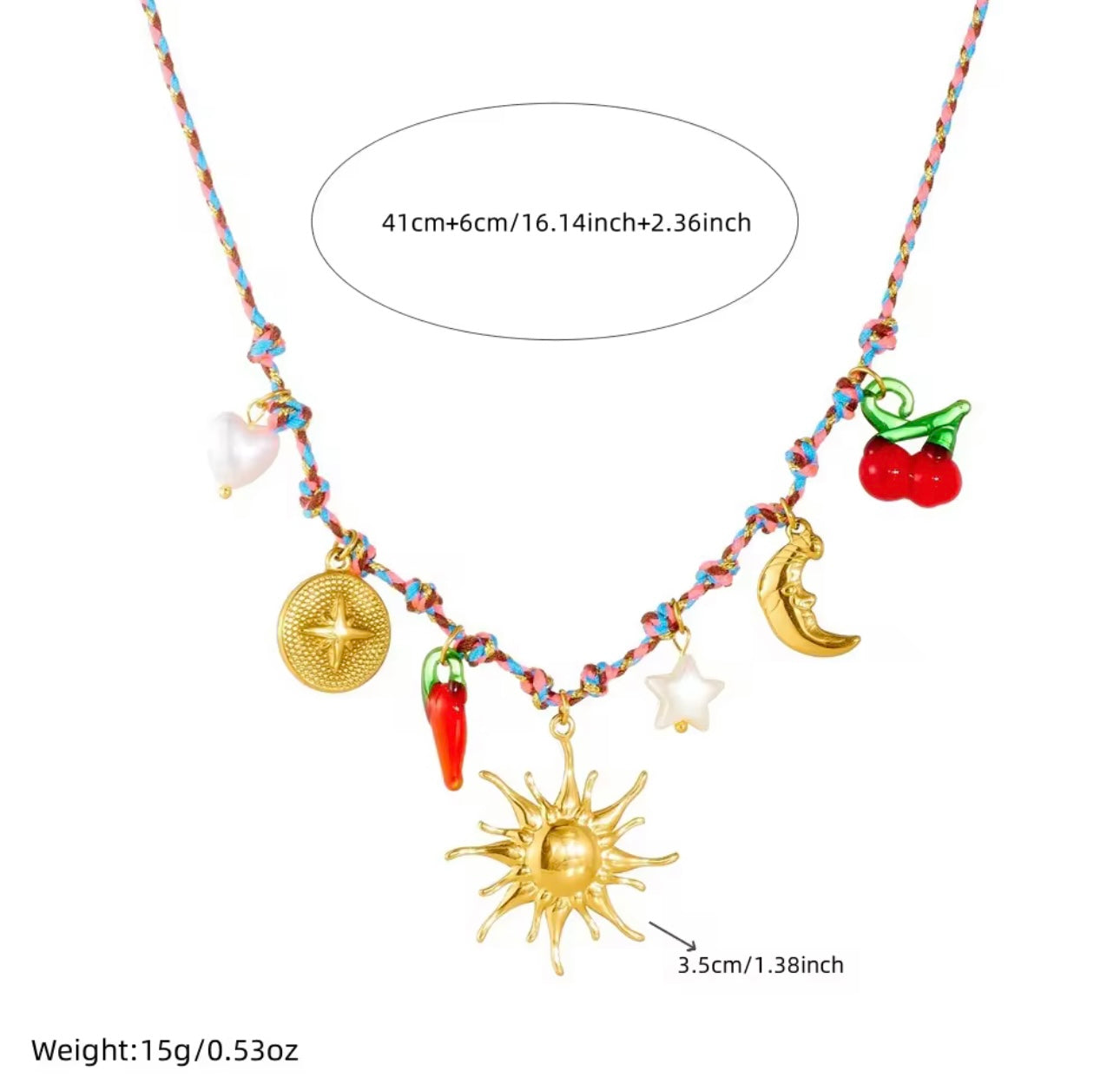 Rope charm necklace