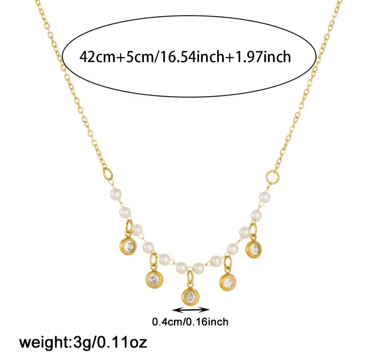 Pearl diamond necklace