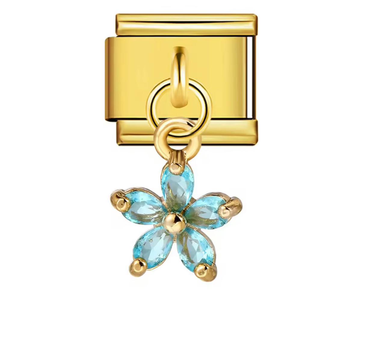 Sky blue Hanging flower charm