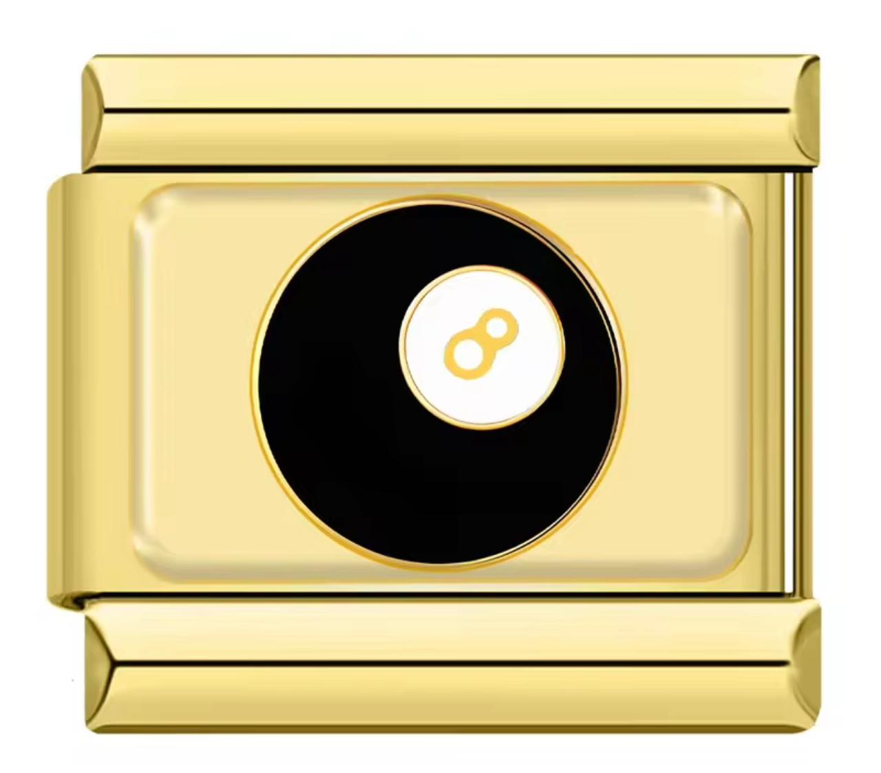 Pool ball charm golden