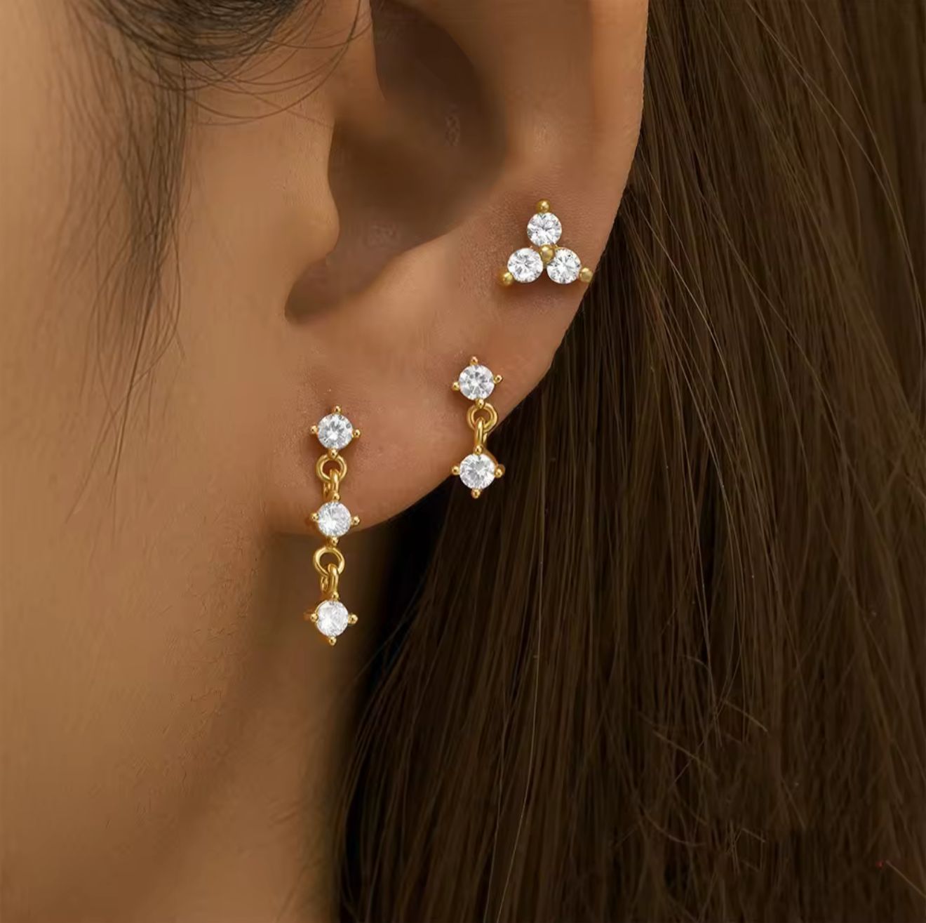 Mira Earrings set of 3 pairs
