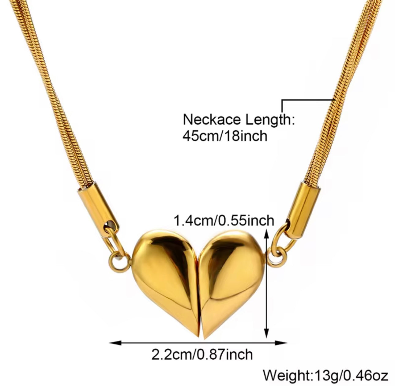 Magnetic heart necklace