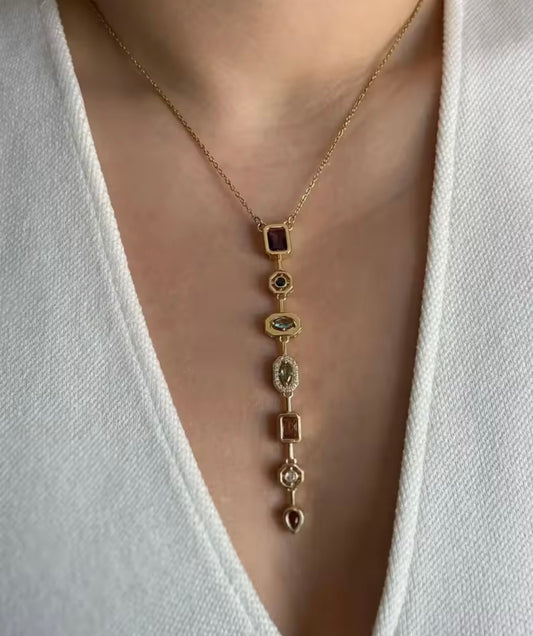 Vertical Embedded Necklace