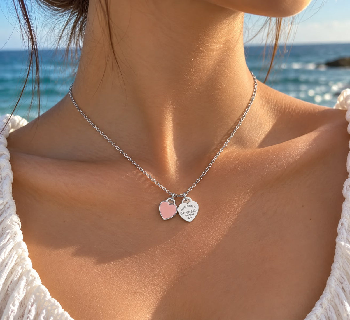 Amora duo silver necklace