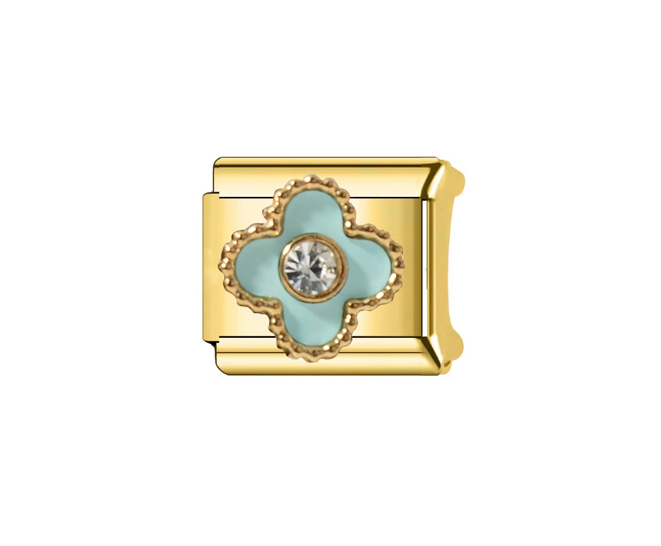 PastelBlue Clover Charm
