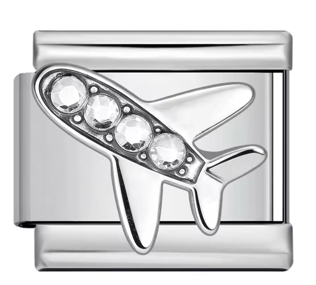 Silver airplane charm