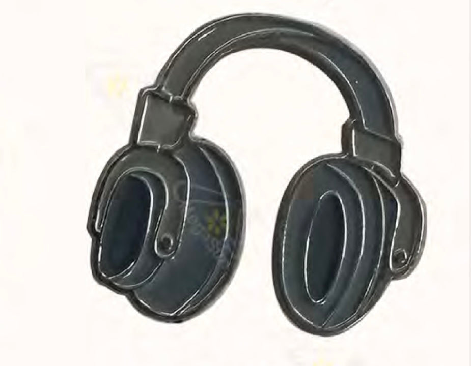 Black headphone Badge