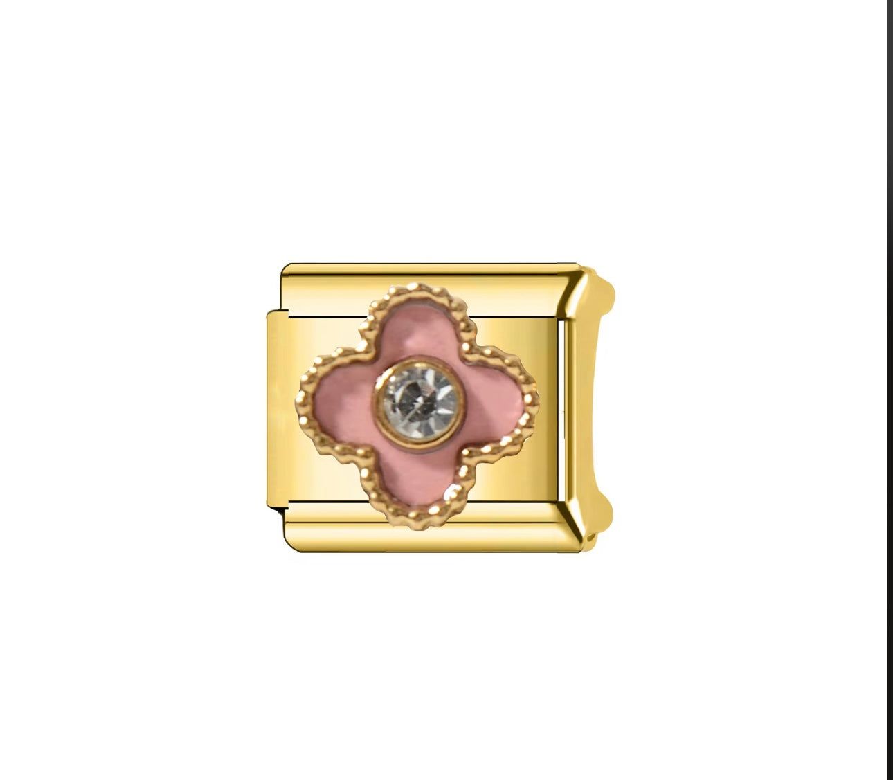Pastel Pink Clover Charm