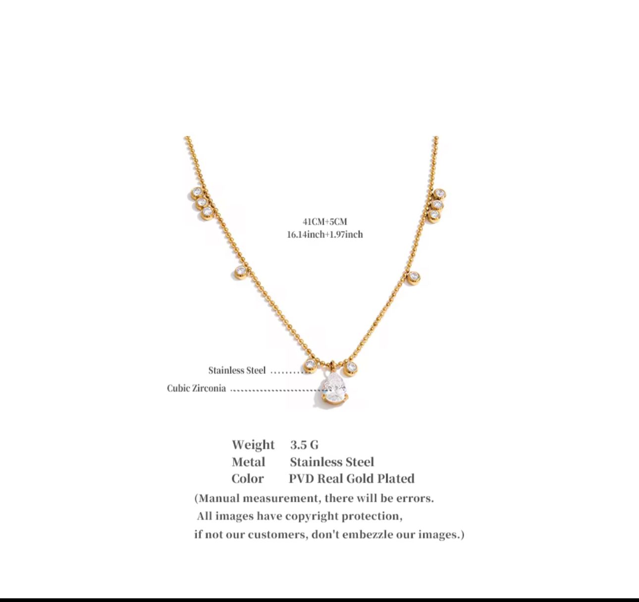 Water drop necklace