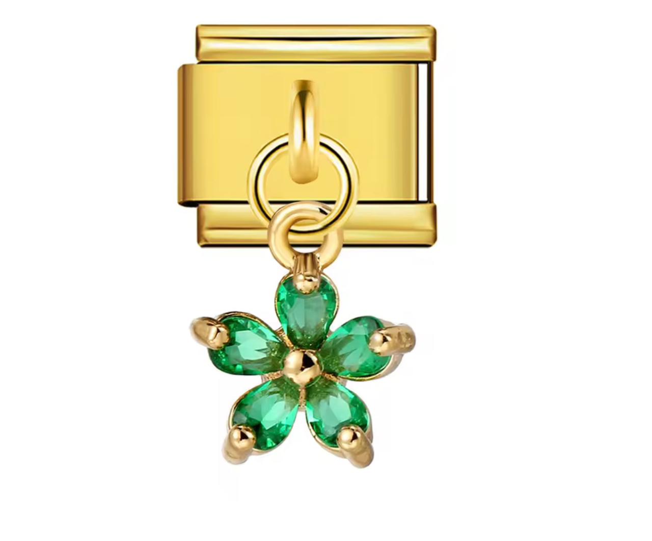 Green Hanging flower charm