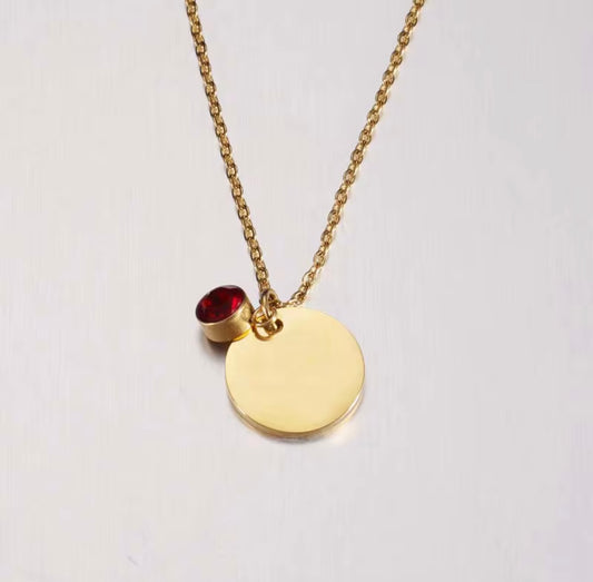 Engraving stone necklace