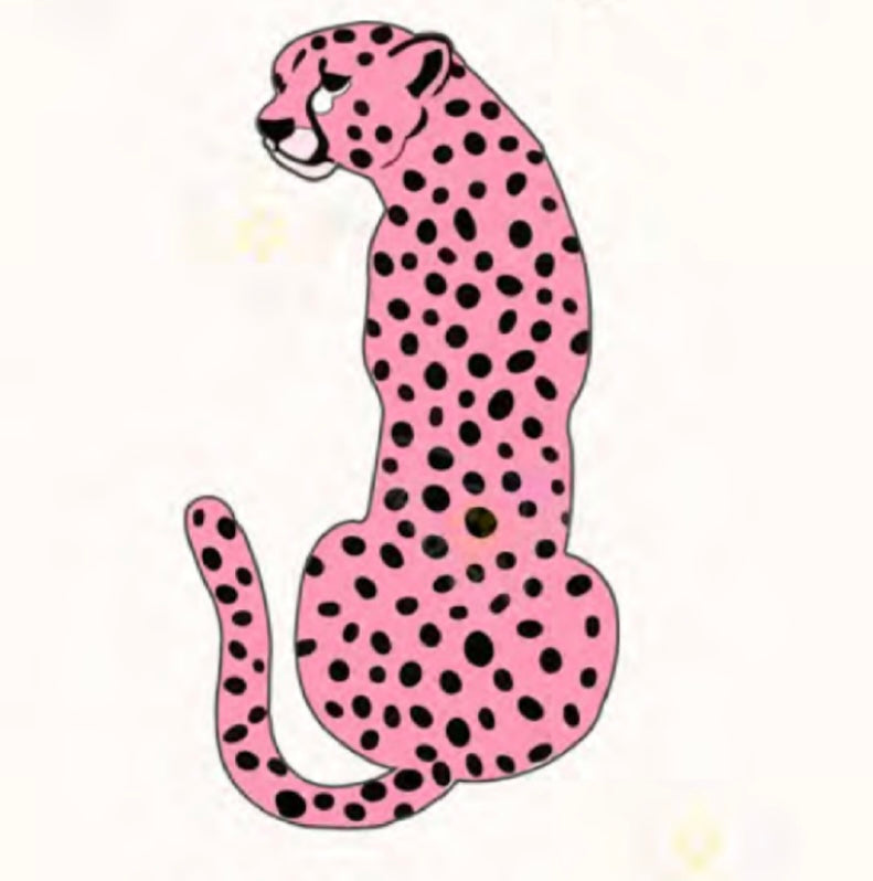 Pink cheetah Badge