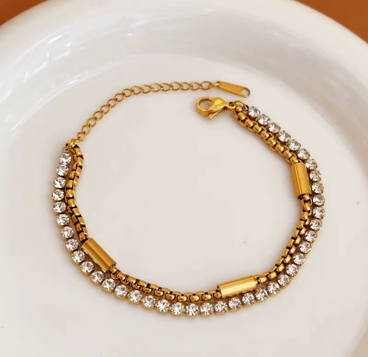 Tennis charm bracelet