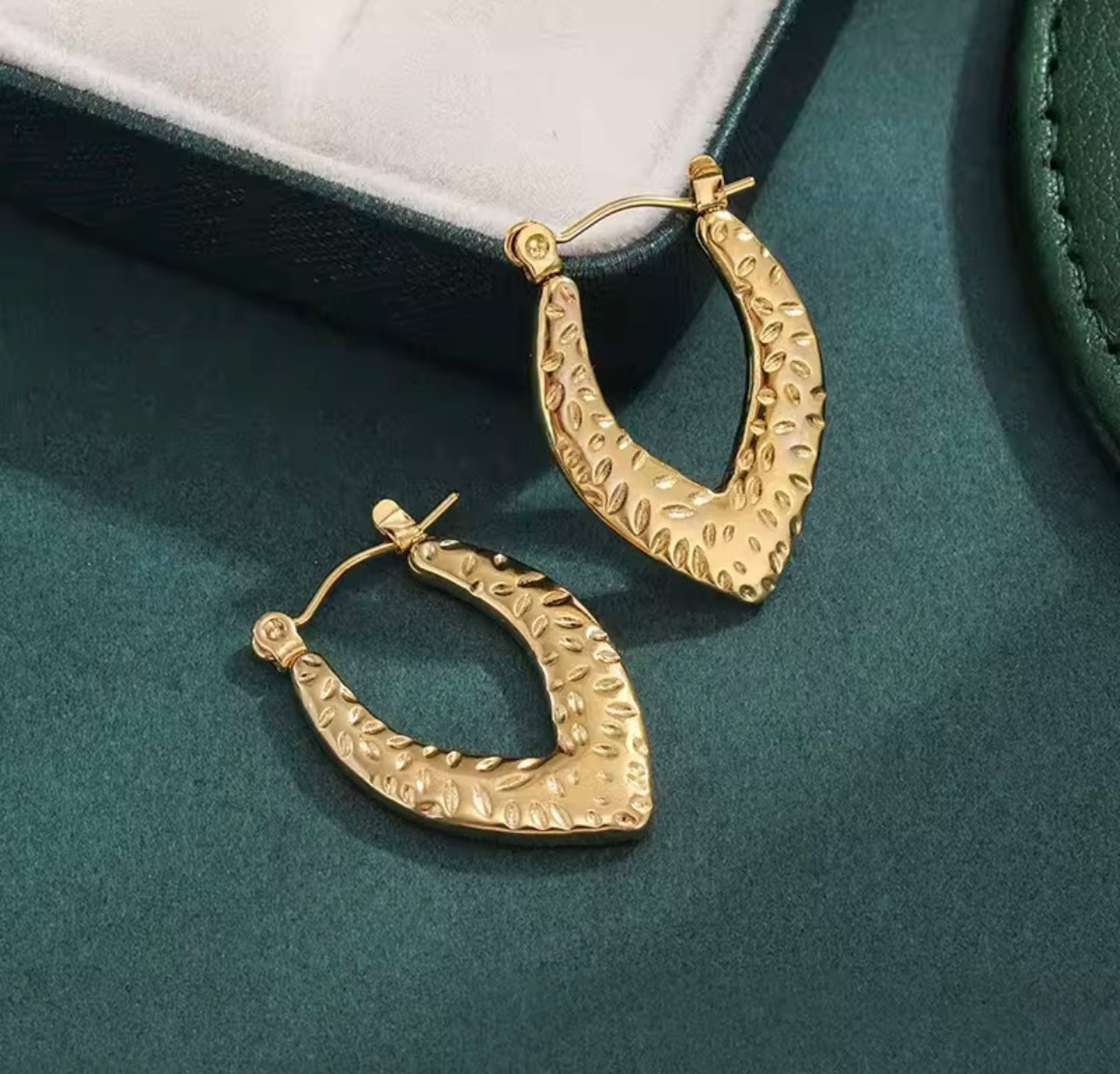 Textured Golden Earrings