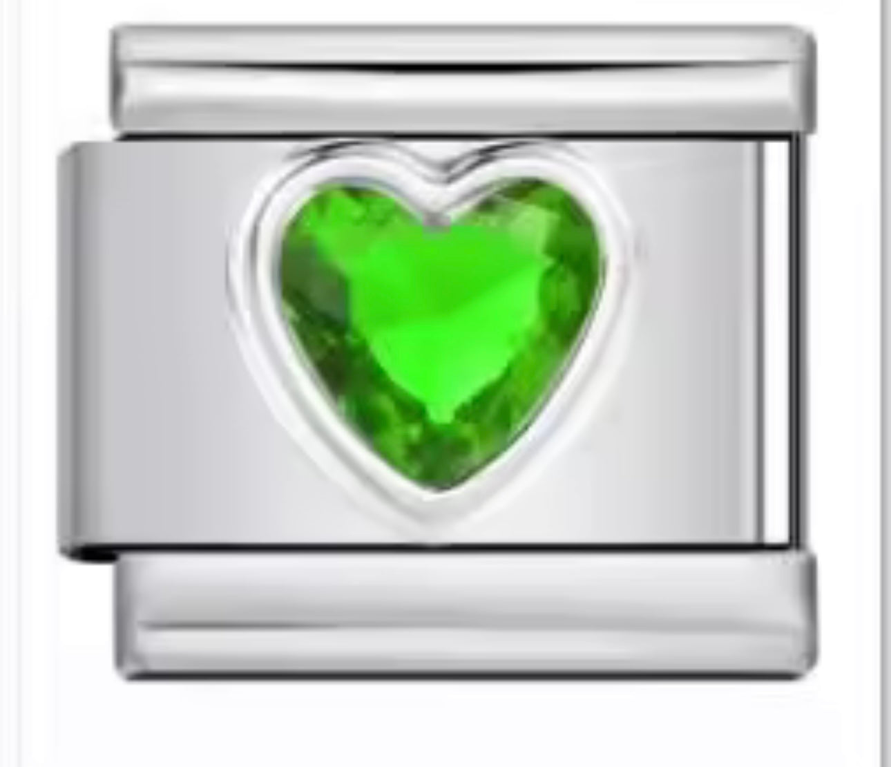 Green Stone heart Charm
