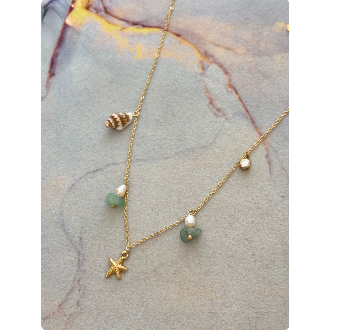 Coral beach necklace