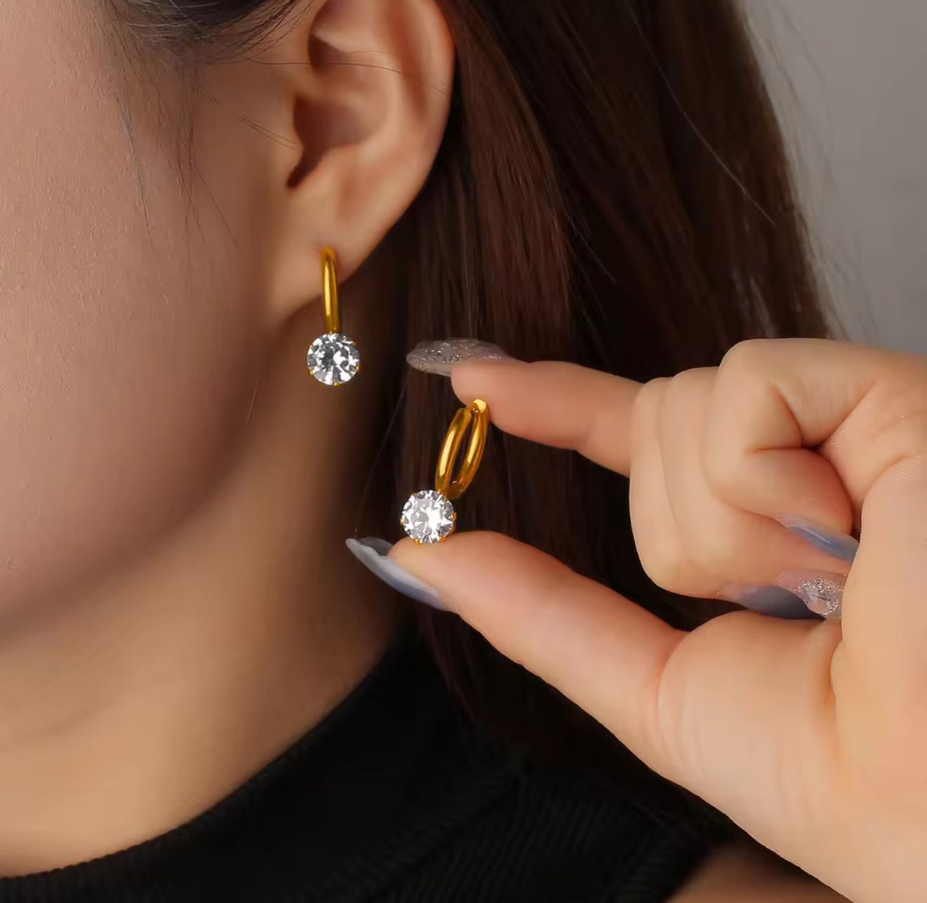 Diamond hoop Earrimgs