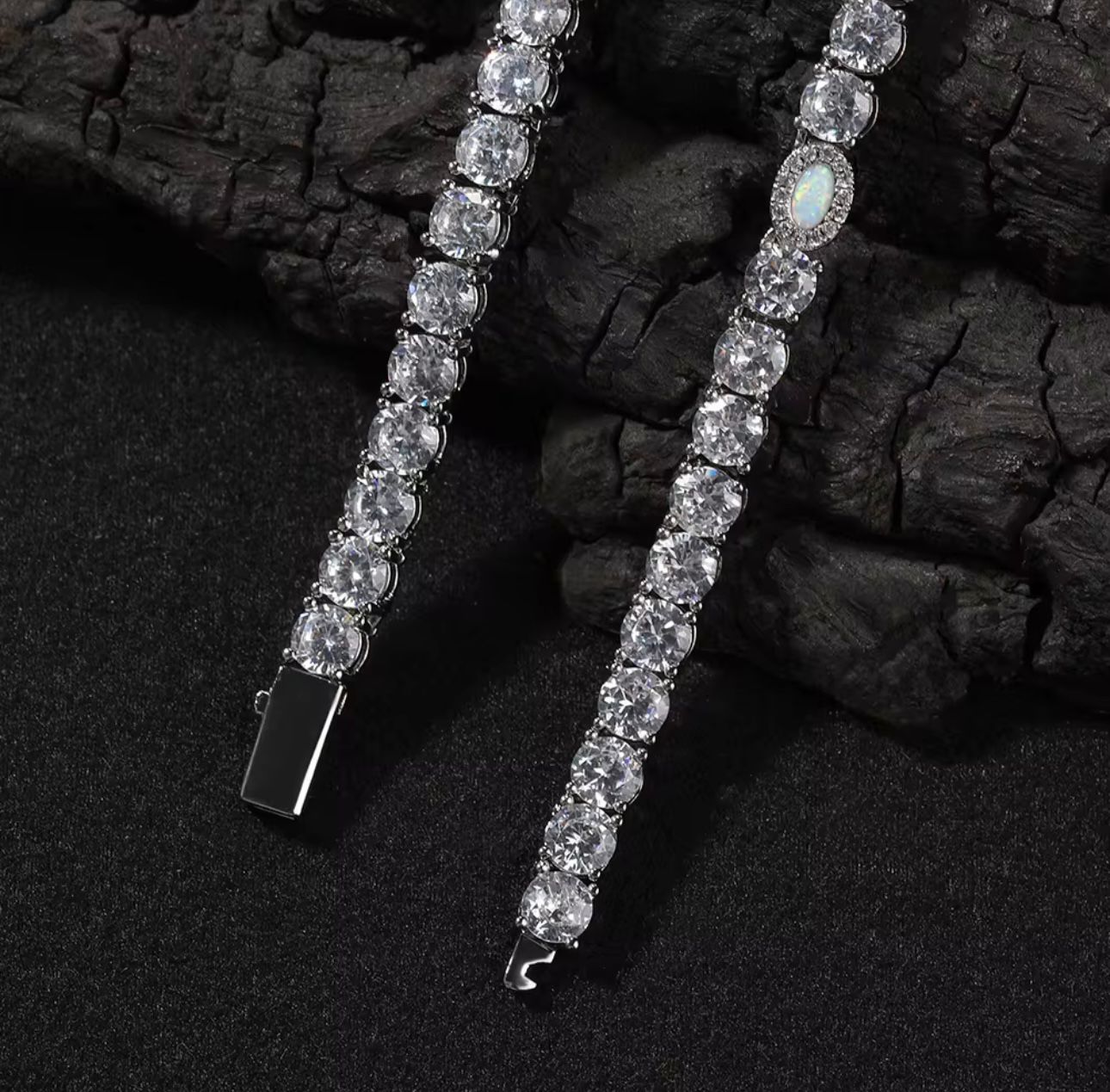 Mens Tennis Gemstone Chain