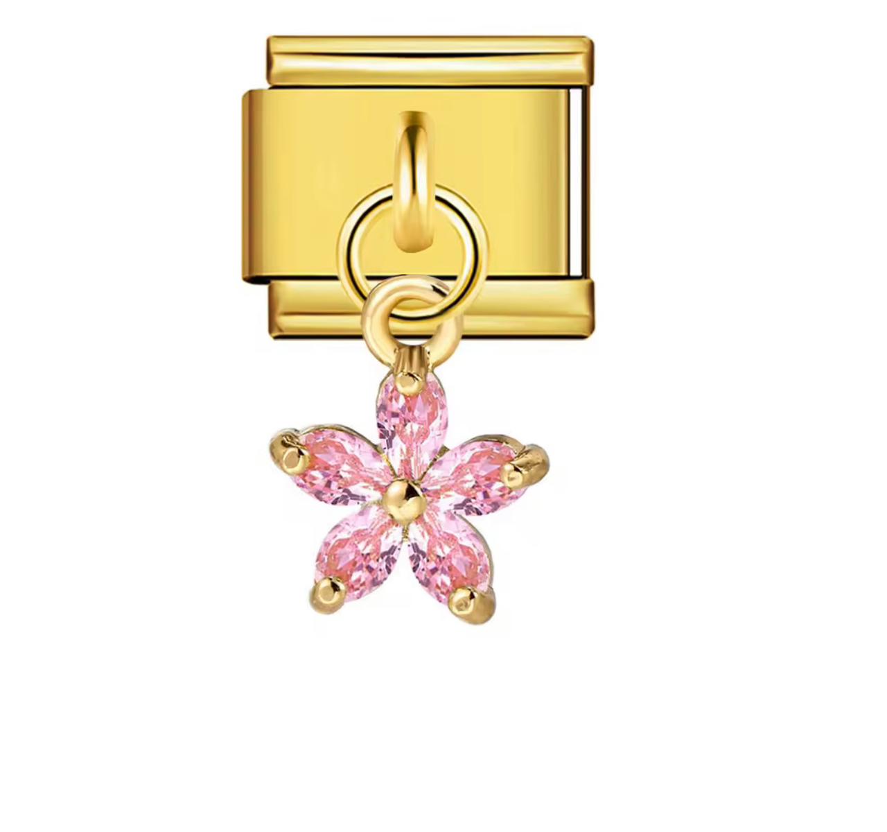 Pink Hanging flower charm