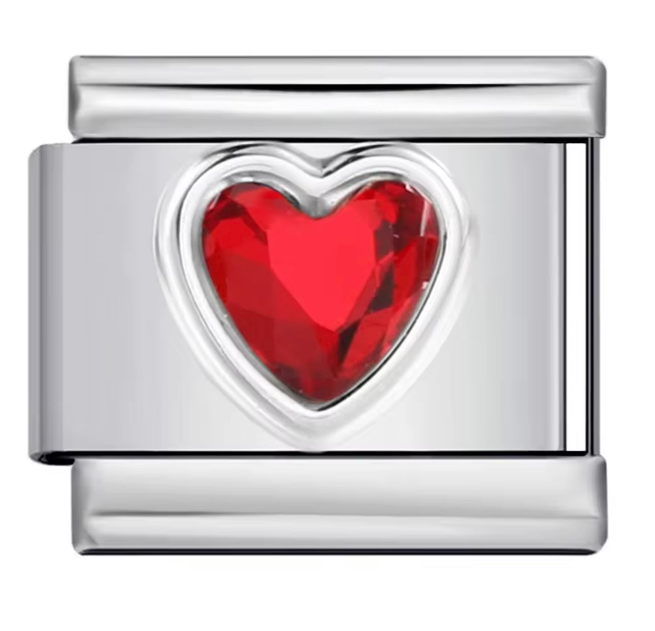 Stone Heart Charm (Red)