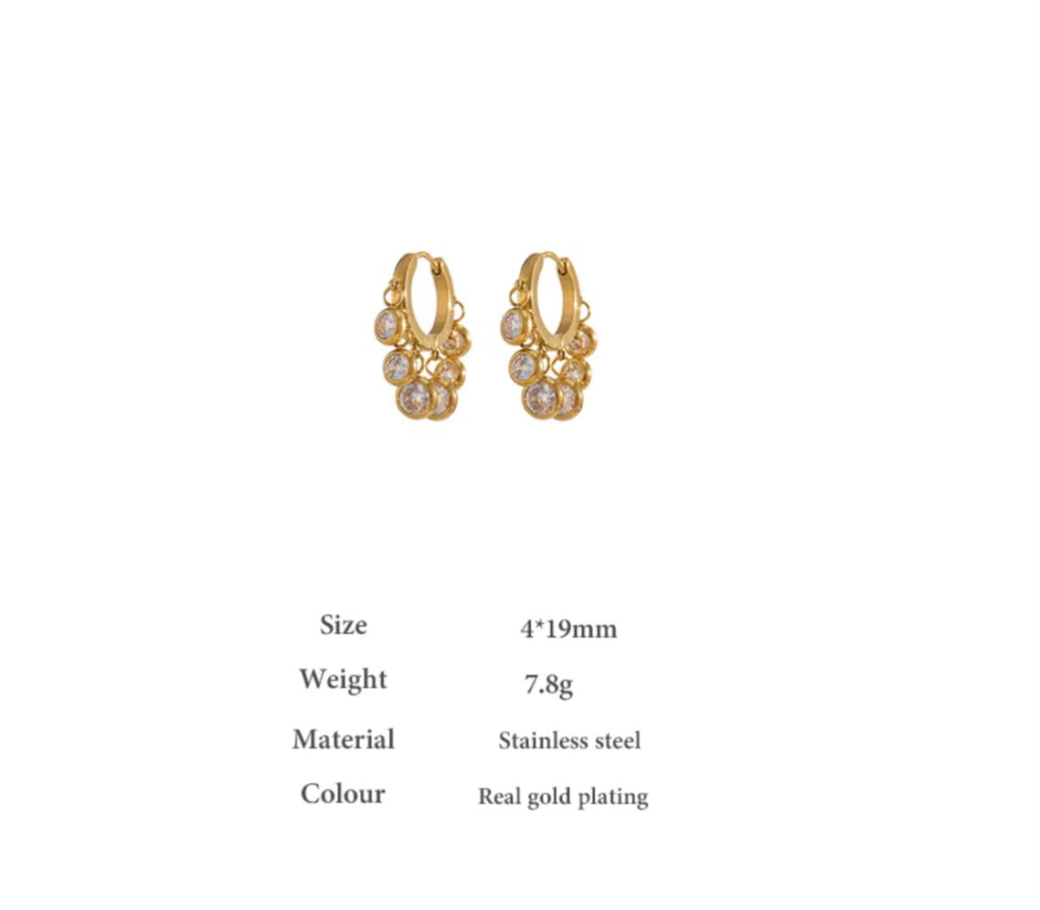 Dangling White stone earrings