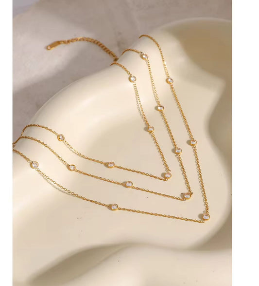 Triple layered diamond Necklace