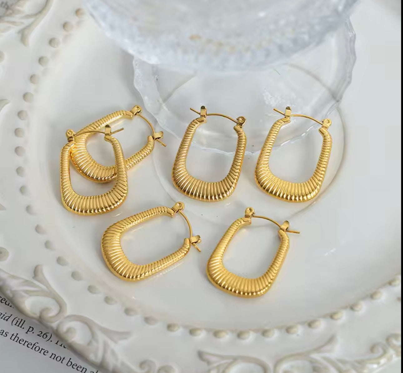 Textured Rectangular Earrings