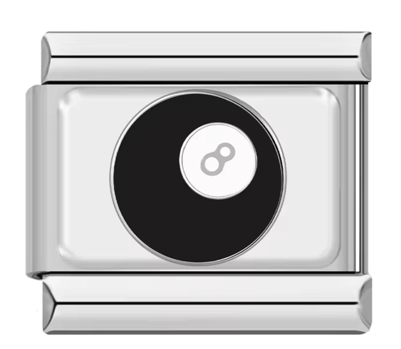 Pool ball charm silver