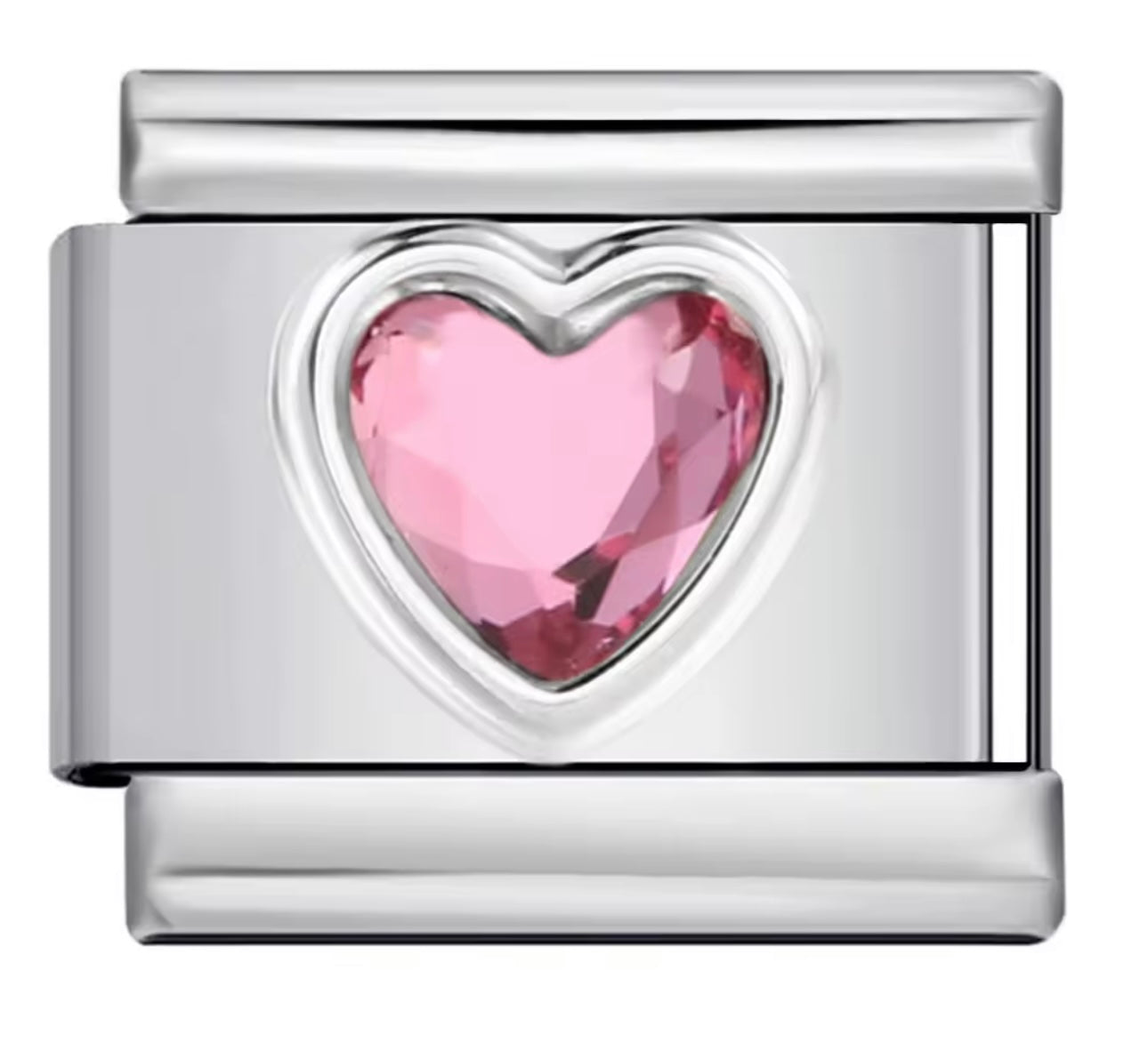 Stone Heart Charm (pink)