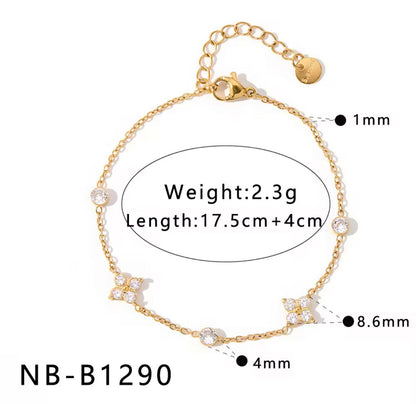 Flower stone chain bracelet