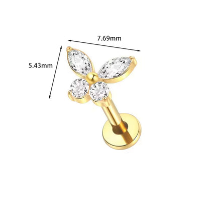 Butterfly Titanium Stud (Pair)