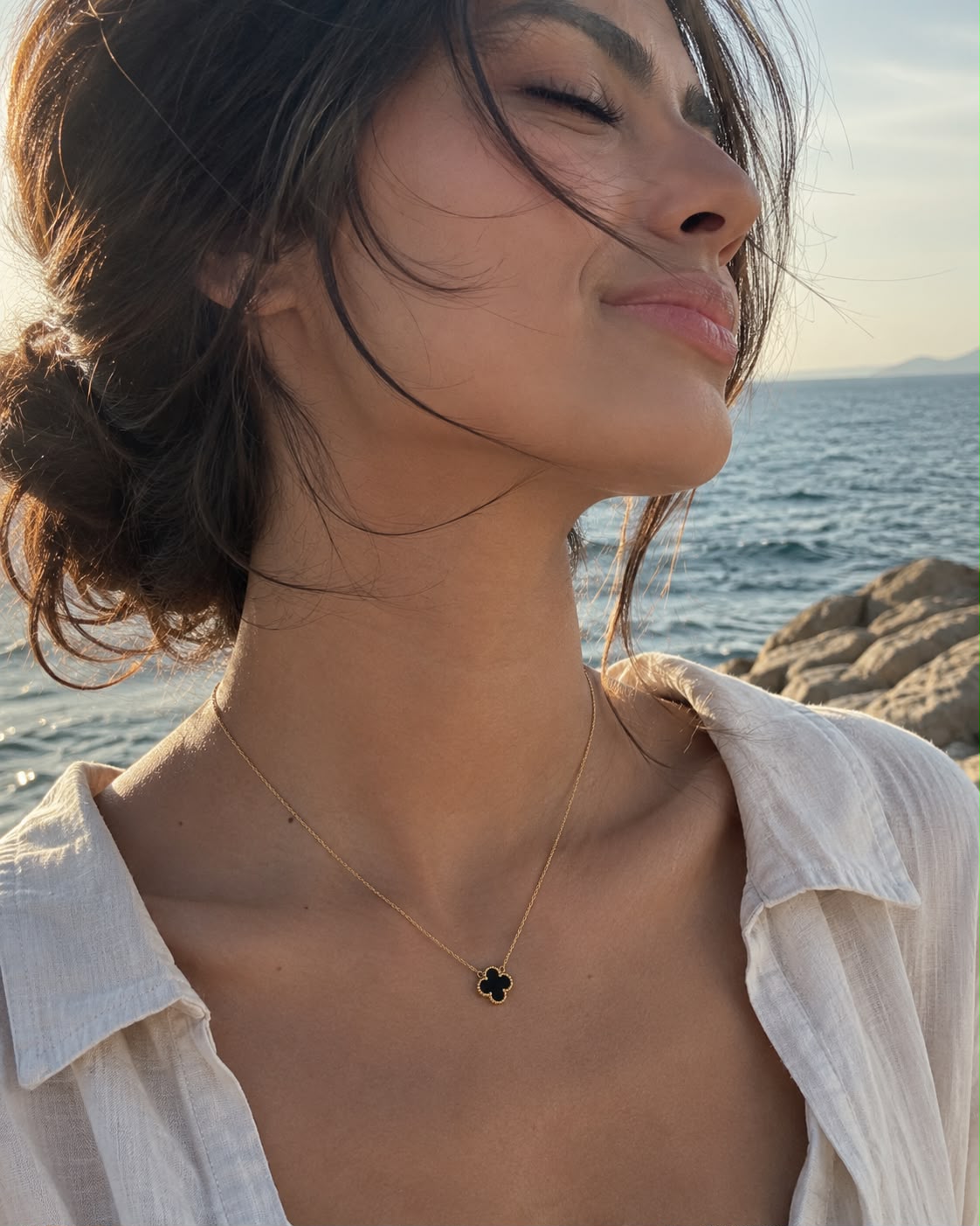 Black clover necklace