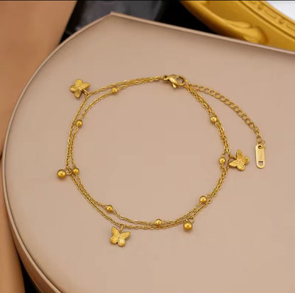 Layered butterfly bracelet