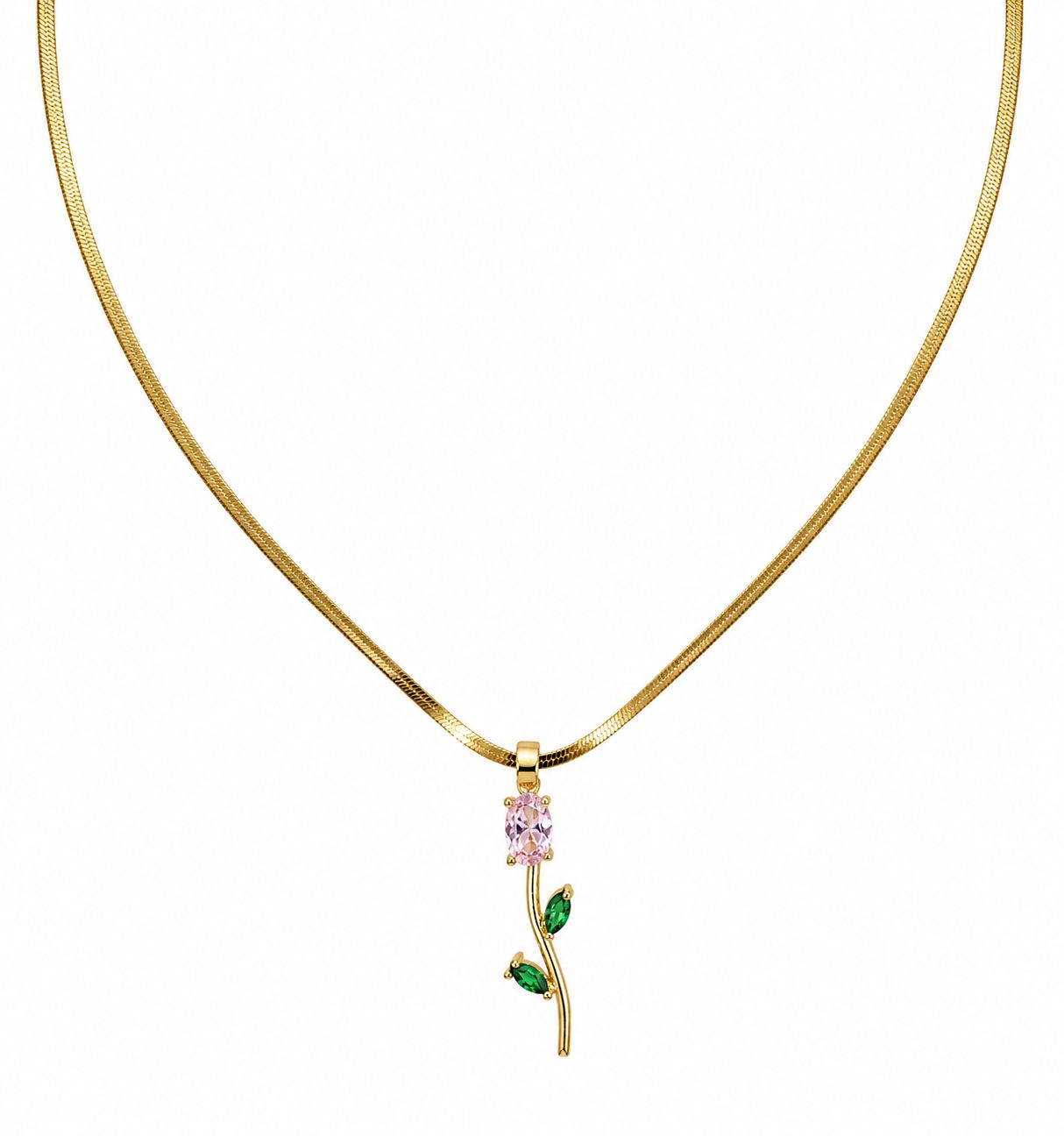 Tulip snake chain necklace