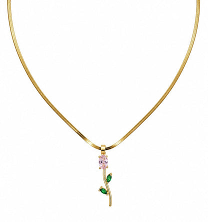 Tulip snake chain necklace