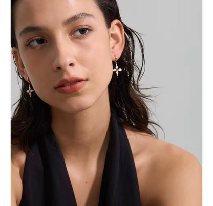 floral-cross earrings
