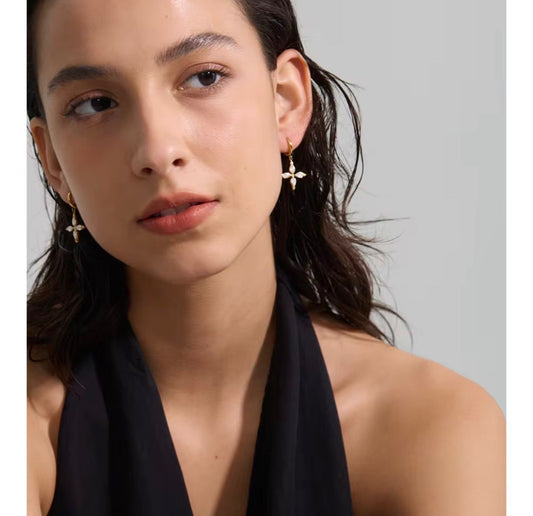 floral-cross earrings