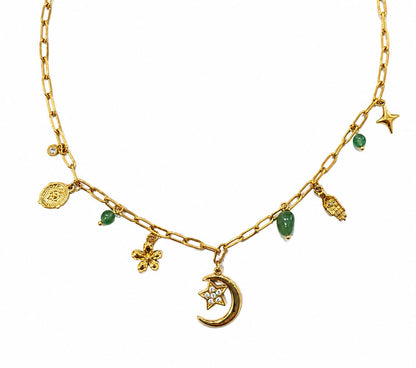 Aster charm necklace