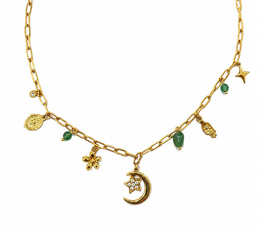 Aster charm necklace