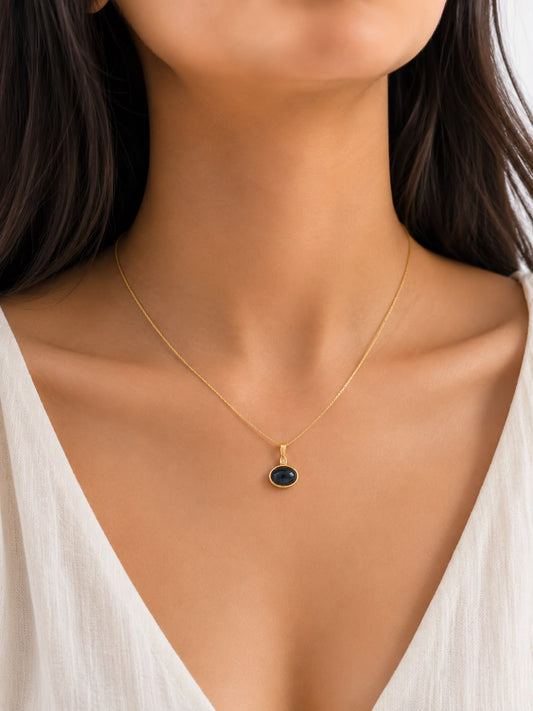 Brown gem stone necklace
