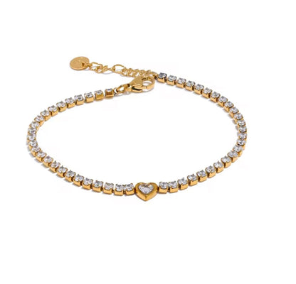 Heart tennis bracelet