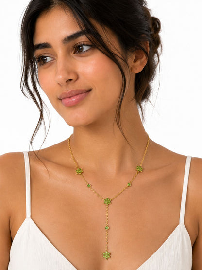 Emerald Bloom Y Necklace