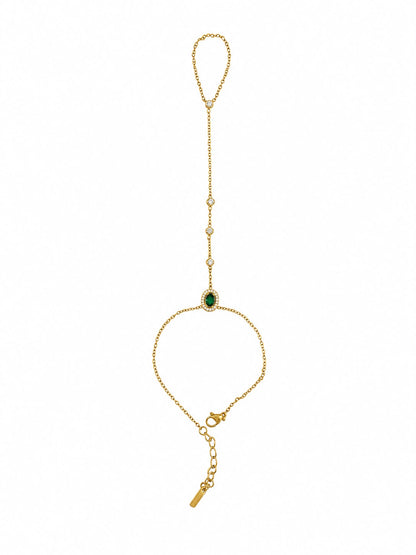 Emerald stone Hand chain