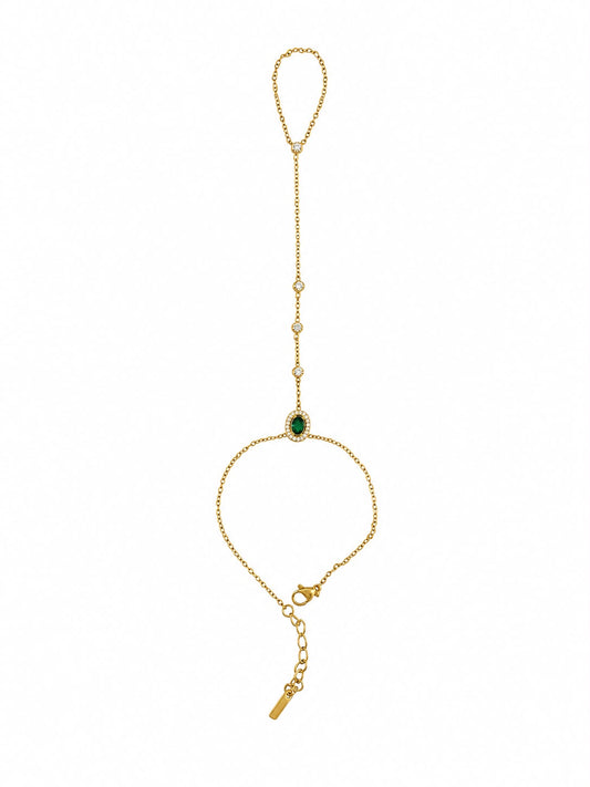 Emerald stone Hand chain