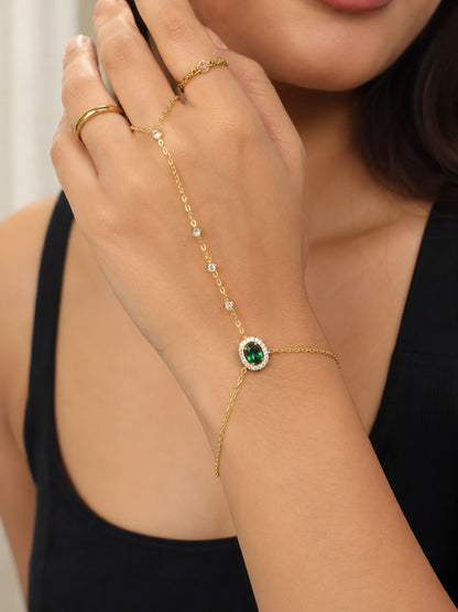 Emerald stone Hand chain