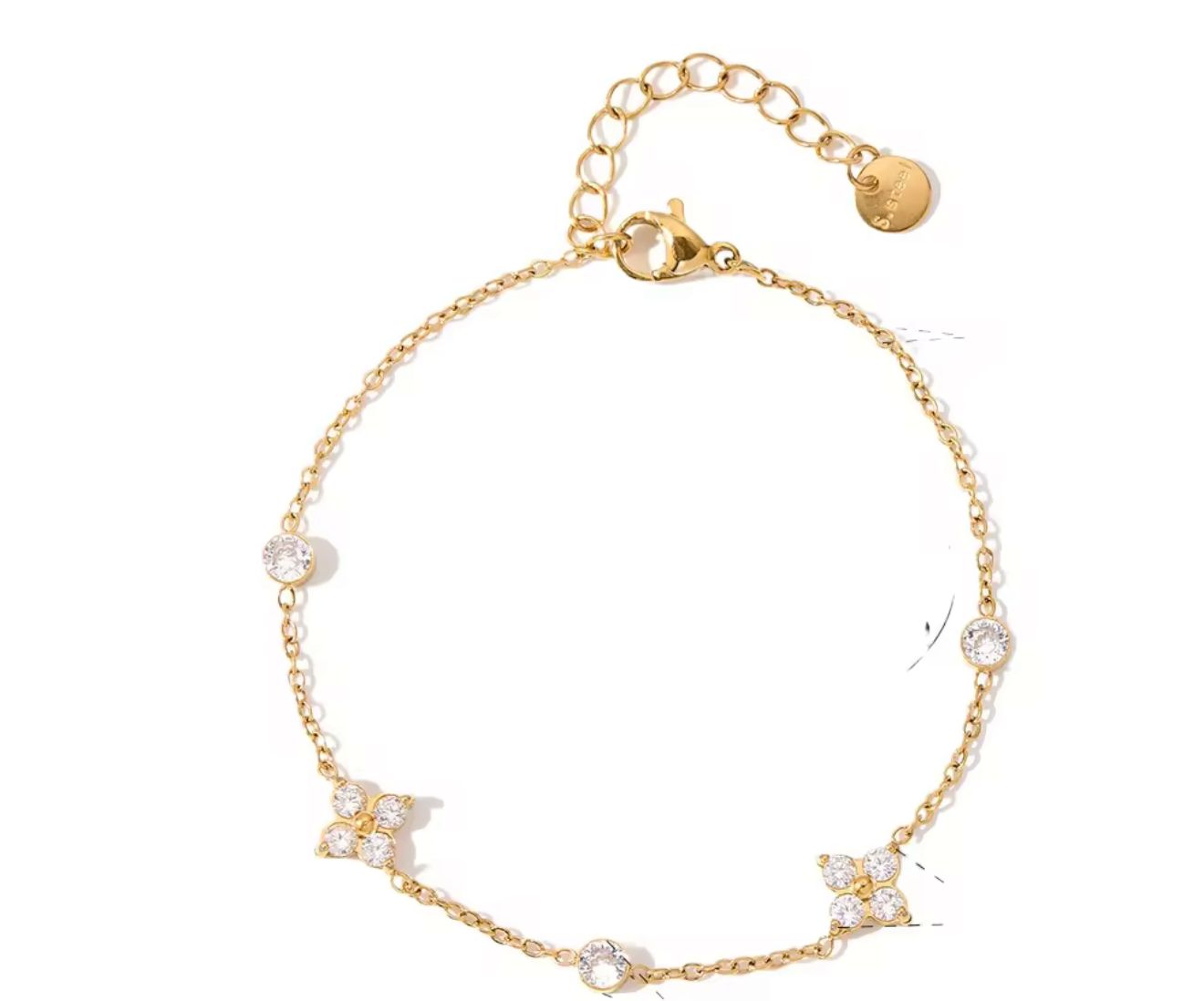 Flower stone chain bracelet