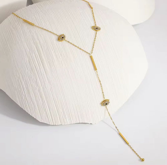 Evil eye Y necklace